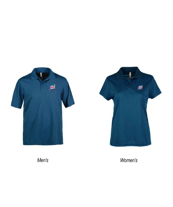 Oshkosh Aero Blue Polo with Blimp Logo